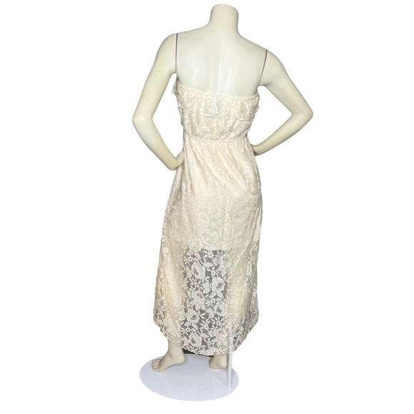 Trixxi Strapless Pale yellow lace dress Sz M - Picture 2 of 6
